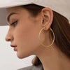 Gold Hoop Earrings for Women, 14K Gold Plated Thin Hoops - view 6