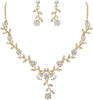 Women's Wedding Jewelry Set for Bride, Prom Bridal Accessories - 17-Clear Gold-Plated-Base