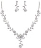 Women's Wedding Jewelry Set for Bride, Prom Bridal Accessories - 01-Clear Silver-Tone