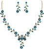 Women's Wedding Jewelry Set for Bride, Prom Bridal Accessories - 08-Blue Topaz Gold-Plated-Base