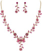 Women's Wedding Jewelry Set for Bride, Prom Bridal Accessories - 09-Pink Gold-Plated-Base