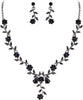 Women's Wedding Jewelry Set for Bride, Prom Bridal Accessories - 13-Black Black-Tone