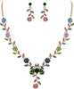 Women's Wedding Jewelry Set for Bride, Prom Bridal Accessories - 11-Multicolor Gold-Plated-Base