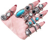 Vintage Silver Knuckle Rings Set for Women, Chunky Boho Rings - 19