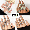 Vintage Silver Knuckle Rings Set for Women, Chunky Boho Rings - view 4