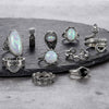 Vintage Silver Knuckle Rings Set for Women, Chunky Boho Rings - view 5