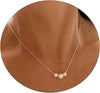 Pearl Necklaces for Women 14K Gold Plated Wedding Choker Necklace with Freshwater Cultured Pearl Dainty Pearl Strand Necklaces Adjustable 5cm - 3 Pearl-Silver