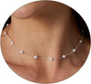 Pearl Necklaces for Women 14K Gold Plated Wedding Choker Necklace with Freshwater Cultured Pearl Dainty Pearl Strand Necklaces Adjustable 5cm - Pearl Choker-Silver