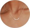 Pearl Necklaces for Women 14K Gold Plated Wedding Choker Necklace with Freshwater Cultured Pearl Dainty Pearl Strand Necklaces Adjustable 5cm - Five pearl-Silver