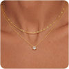Dainty 14k Gold Plated Silver Cubic Zirconia Necklaces for Women with Simple CZ Jewelry Necklaces Trendy Gifts - Gold layered lace CZ