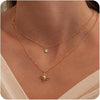 Dainty 14k Gold Plated Silver Cubic Zirconia Necklaces for Women with Simple CZ Jewelry Necklaces Trendy Gifts - Gold layered star CZ