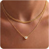 Dainty 14k Gold Plated Silver Cubic Zirconia Necklaces for Women with Simple CZ Jewelry Necklaces Trendy Gifts - Gold layered cuban CZ