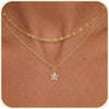 Dainty 14k Gold Plated Silver Cubic Zirconia Necklaces for Women with Simple CZ Jewelry Necklaces Trendy Gifts - Gold layered flower CZ