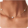 Dainty 14k Gold Plated Silver Cubic Zirconia Necklaces for Women with Simple CZ Jewelry Necklaces Trendy Gifts - Gold five choker CZ