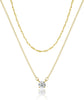 Dainty 14k Gold Plated Silver Cubic Zirconia Necklaces for Women with Simple CZ Jewelry Necklaces Trendy Gifts - Gold sterling silver layer CZ