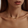 Dainty 14k Gold Plated Silver Cubic Zirconia Necklaces for Women with Simple CZ Jewelry Necklaces Trendy Gifts - view 2