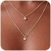 Dainty 14k Gold Plated Silver Cubic Zirconia Necklaces for Women with Simple CZ Jewelry Necklaces Trendy Gifts - Gold layered small CZ