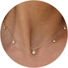 Dainty 14k Gold Plated Silver Cubic Zirconia Necklaces for Women with Simple CZ Jewelry Necklaces Trendy Gifts - Gold five drop CZ