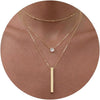Dainty 14k Gold Plated Silver Cubic Zirconia Necklaces for Women with Simple CZ Jewelry Necklaces Trendy Gifts - Gold three layer bar CZ