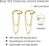 Solid 925 Sterling Silver Minimalist Cuff Earrings Chain for Women Cartilage Wrap Earrings Helix Cuffs - view 7