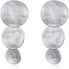 Matte Gold Silver Geometry Clip On Earrings for Women Retro Drop Clip Earrings for Women - 3 silver discs