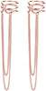 925 Sterling Silver No Piercing Cuff Earrings Chain for Women Wrap Earrings Tassel Clip On Ear - Rose Gold Plated