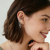 925 Sterling Silver No Piercing Cuff Earrings Chain for Women Wrap Earrings Tassel Clip On Ear - view 3