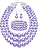 Pearl Jewelry Set for Women 20s Jewelry Gift - Light Purple