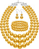 Pearl Jewelry Set for Women 20s Jewelry Gift - Gold
