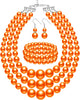Pearl Jewelry Set for Women 20s Jewelry Gift - Orange
