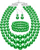 Pearl Jewelry Set for Women 20s Jewelry Gift - Green