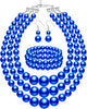 Pearl Jewelry Set for Women 20s Jewelry Gift - Royal Blue
