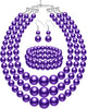 Pearl Jewelry Set for Women 20s Jewelry Gift - Bright Purple