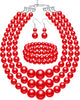 Pearl Jewelry Set for Women 20s Jewelry Gift - Red