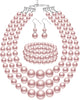 Pearl Jewelry Set for Women 20s Jewelry Gift - Light Pink