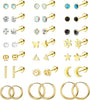 21 Paris Stainless Surgical Steel Flat Back Earrings - 14K Gold-plated