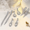 Silver Clip On Earrings for Women Rhinestone Non Pierced Dangle - view 4