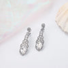 Silver Clip On Earrings for Women Rhinestone Non Pierced Dangle - view 5