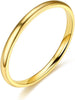 2mm Plain Stacking Band Statement Wedding Promise Ring For Women - Gold 2mm 5