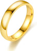 2mm Plain Stacking Band Statement Wedding Promise Ring For Women - Gold 4mm 8