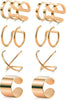 4-10 Pairs Stainless Steel Ear Cuff Helix Cartilage Clip On Wrap Earrings Fake Nose Ring Non-Piercing Adjustable - A5: 4 Pairs, Rose Gold Tone