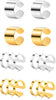 4-10 Pairs Stainless Steel Ear Cuff Helix Cartilage Clip On Wrap Earrings Fake Nose Ring Non-Piercing Adjustable - B3:4 Pairs, Silver&Gold Tone