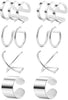 4-10 Pairs Stainless Steel Ear Cuff Helix Cartilage Clip On Wrap Earrings Fake Nose Ring Non-Piercing Adjustable - A4: 4 Pairs, Silver Tone