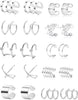 4-10 Pairs Stainless Steel Ear Cuff Helix Cartilage Clip On Wrap Earrings Fake Nose Ring Non-Piercing Adjustable - A0:10 Pairs, Silver