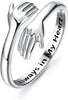 925 Sterling Silver Hug Ring for Women - Always in My Heart