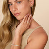 14K Gold Chain Earrings for Women Double Piercing Dangle Chain Huggie Hoop Earrings Cubic Zirconia Pearl Stud Ear Earrings for Women - view 4