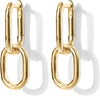 Dangle Hoop Earrings for Women, 14K Gold Plated Convertible Paperclip - view 3