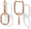 Dangle Hoop Earrings for Women, 14K Gold Plated Convertible Paperclip - view 7