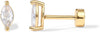 Dainty Flat Back Earrings for Women, 14K Gold Plated CZ Stud Piercing - main view