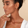 Dainty Flat Back Earrings for Women, 14K Gold Plated CZ Stud Piercing - view 4